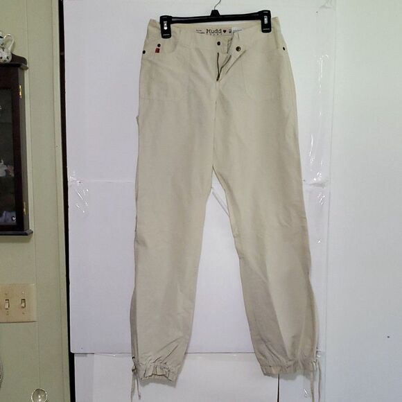 Mudd Jeans Women's Light Weight Khaki Boho Cargo Adventure Drawstring Size 3 - Picture 1 of 12